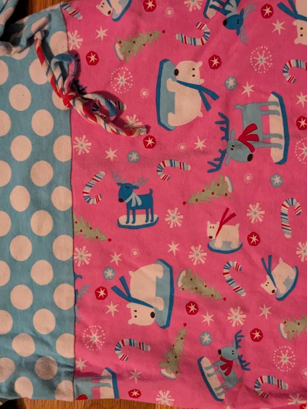 Flap Happy Pink Trim Aqua Polka Girl's Dress - Picture 5 of 6